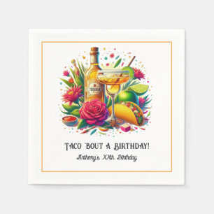 “Taco ’Bout a Birthday” Tequila & Margarita Fiesta Napkin