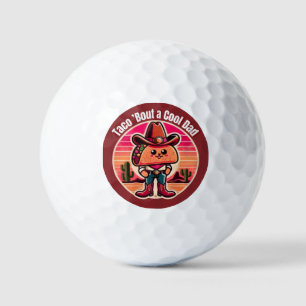 Taco ’Bout a Cool Dad Funny Cowboy Golf Balls