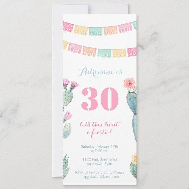 Taco bout a Fiesta Mexican any age birthday party Invitation (Front)