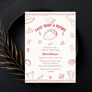 Taco Bout a Future Fiesta Doodle Graduation Invitation