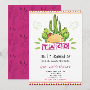 Taco 'Bout A Graduation Fiesta Graduation Pink Invitation