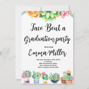 Taco 'Bout a Graduation Fiesta Party Invitation