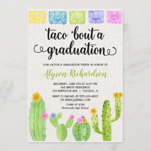 Taco bout a graduation party fiesta cactus invitation
