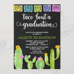 Taco bout a graduation party fiesta chalkboard invitation