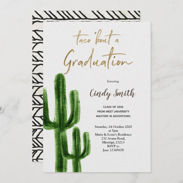Taco bout a Graduation Party Invitation (Front/Back)