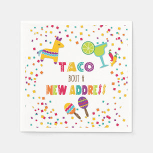 Taco Bout a New House Address - White Napkin