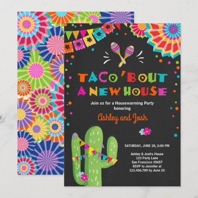 Taco Bout A New House Fiesta Housewarming Party Invitation (Front/Back)