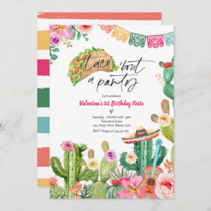 Taco 'Bout A Party 1st Birthday Fiesta Cactus Invitation