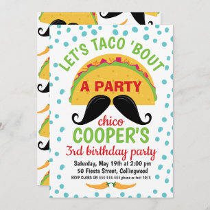 Taco ''bout A Party Birthday Invitation Boy