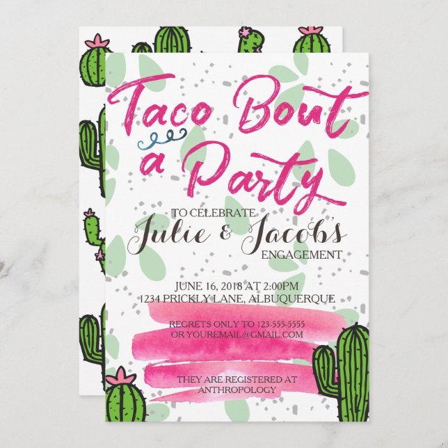 Taco Bout A Party Engagement Party Invitation (Front/Back)