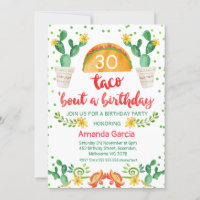 Taco Bout A Party Fiesta 30th Birthday Invitation