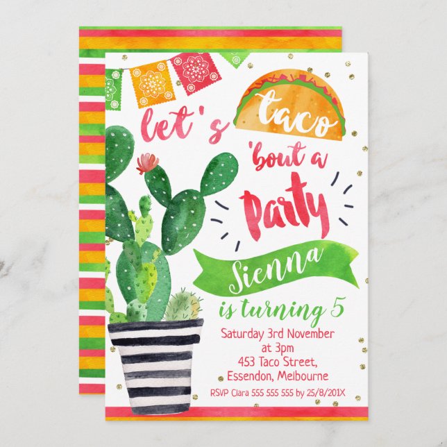 Taco bout a party invitation (Front/Back)