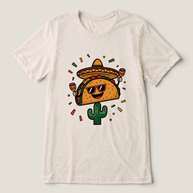 Taco ‘Bout a Party! Tri-Blend Shirt (Design Front)
