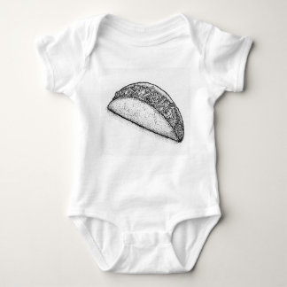 Taco 'Bout Adorable: Hand-Drawn Monochromatic Taco Baby Bodysuit