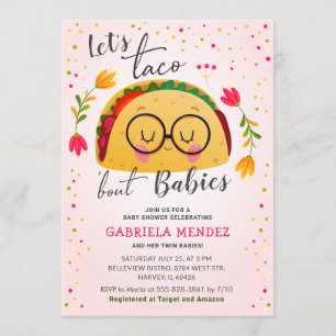 Taco Bout Babies Twin Fiesta Baby Shower Sprinkle Invitation