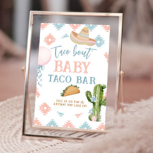 Taco Bout Baby Blue and Pink Taco Bar Sign