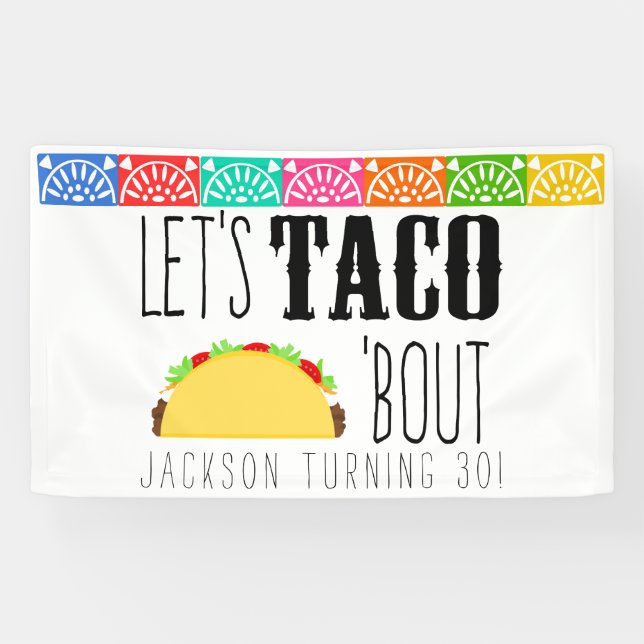 Taco 'Bout Birthday Party Banner (Horizontal)