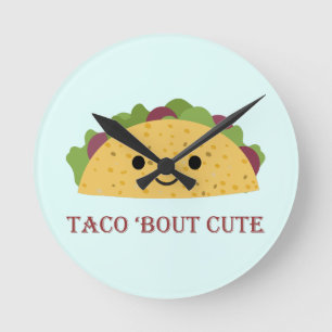 Taco Bout Cute Kawaii Taco Round Clock