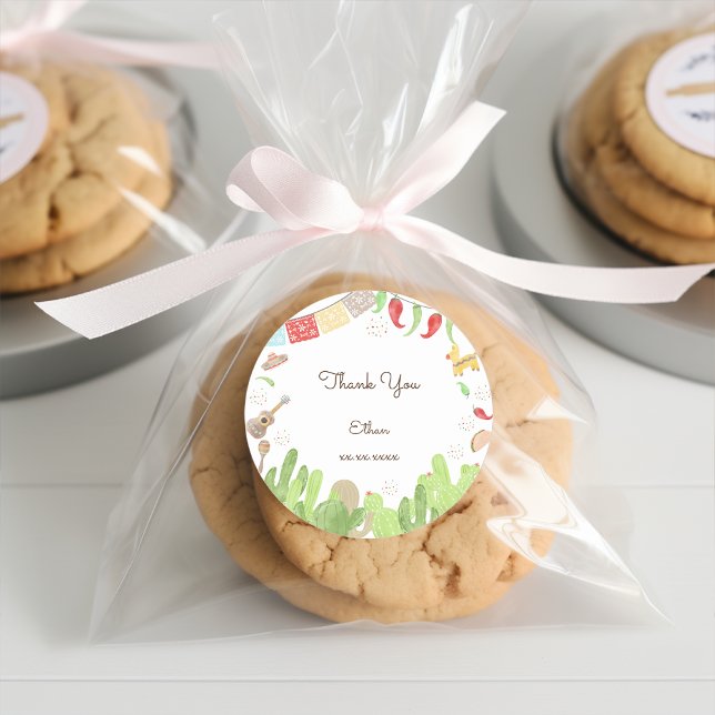 Taco bout' fun fiesta mexican birthday classic round sticker (Creator Uploaded)