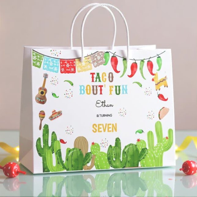 Taco bout fun fiesta mexican birthday large gift bag (Creator Uploaded)