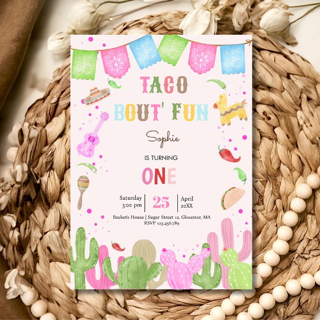 Taco bout fun fiesta mexican first birthday invitation (Creator Uploaded)