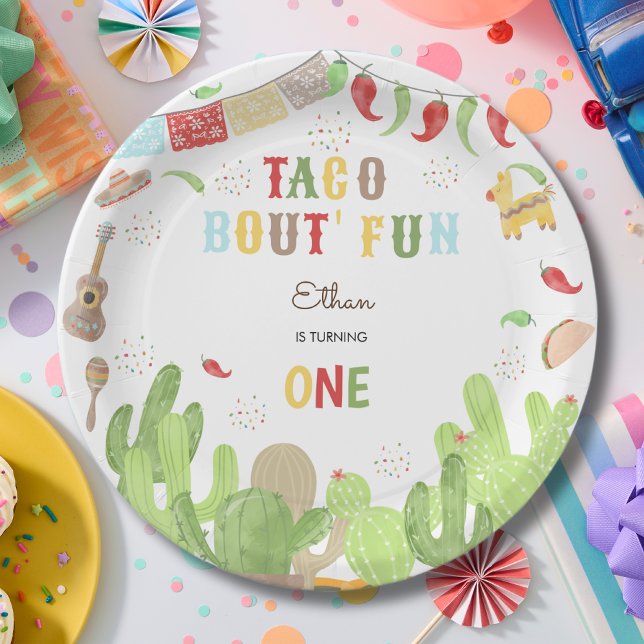 Taco bout' fun fiesta mexican first birthday paper plate (Creator Uploaded)