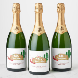 Taco 'Bout Love Bridal Shower Fiesta Personalised Sparkling Wine Label