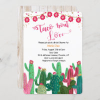 Taco 'bout Love Cactus Bridal Shower Invitation