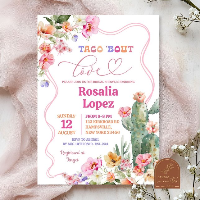 Taco Bout Love Colourful Mexican Bridal Shower Invitation (Creator Uploaded)