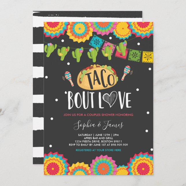 Taco 'Bout Love Couples Engagement Fiesta Party In Invitation (Front/Back)