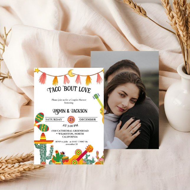 Taco 'Bout Love  Couples Shower Cactus Invitation (Creator Uploaded)