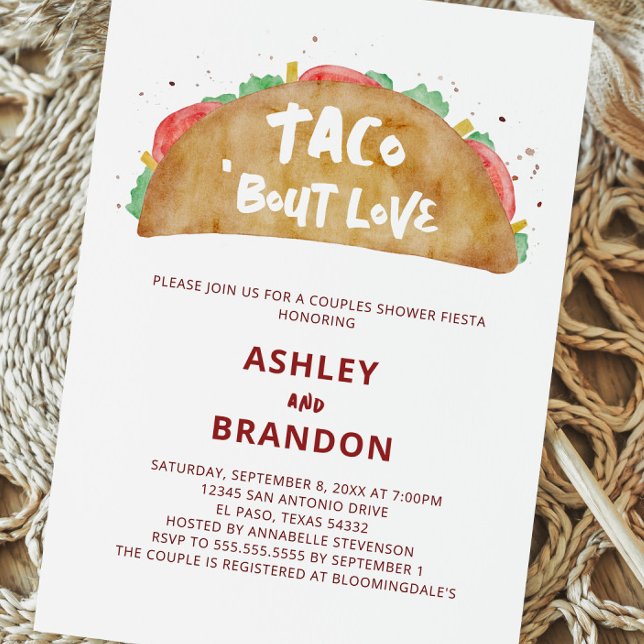 Taco 'Bout Love Couples Shower Fiesta Invitation Postcard (Creator Uploaded)