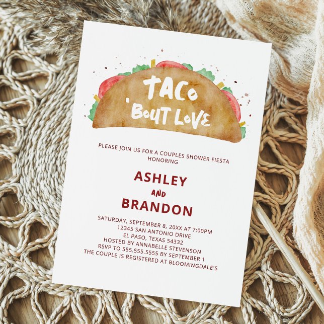 Taco 'Bout Love Couples Wedding Shower Fiesta Invitation (Creator Uploaded)