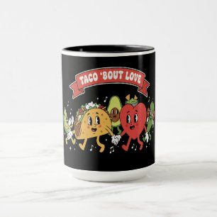 Taco 'Bout Love Cute Retro Cartoon Valentine's Day Mug