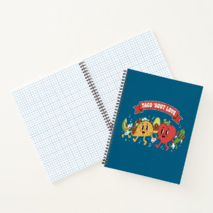 Taco 'Bout Love Cute Retro Cartoon Valentine's Day Notebook
