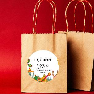 Taco bout love engagement party  classic round sticker