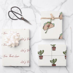 Taco 'bout Love Fiesta Cactus Wrapping Paper Sheet