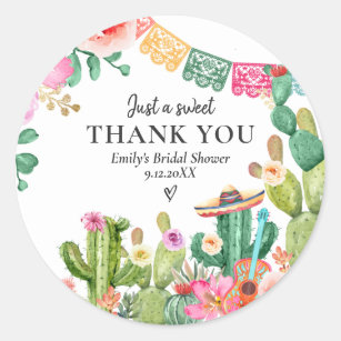 Taco 'Bout Love Fiesta Couples Shower Cactus Classic Round Sticker