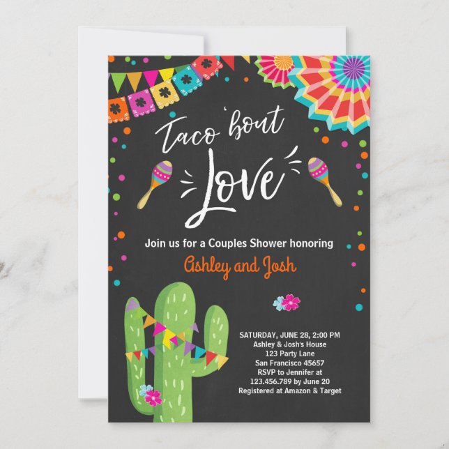 Taco Bout Love Fiesta Couples shower invitation (Front)