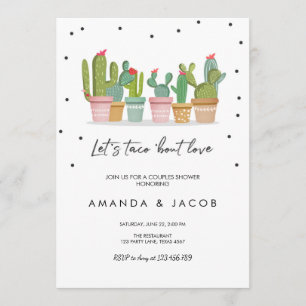 Taco Bout Love Fiesta Couples Shower Invite Cactus