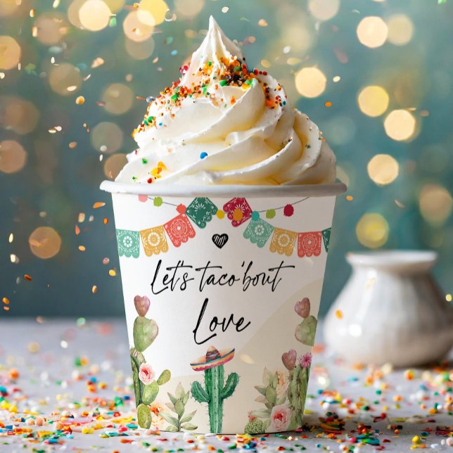 Taco Bout Love Fiesta Watercolor Cactus Shower Paper Cups (Creator Uploaded)