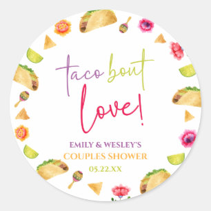 Taco Bout Love! Fiesta Wedding Couples Shower Classic Round Sticker