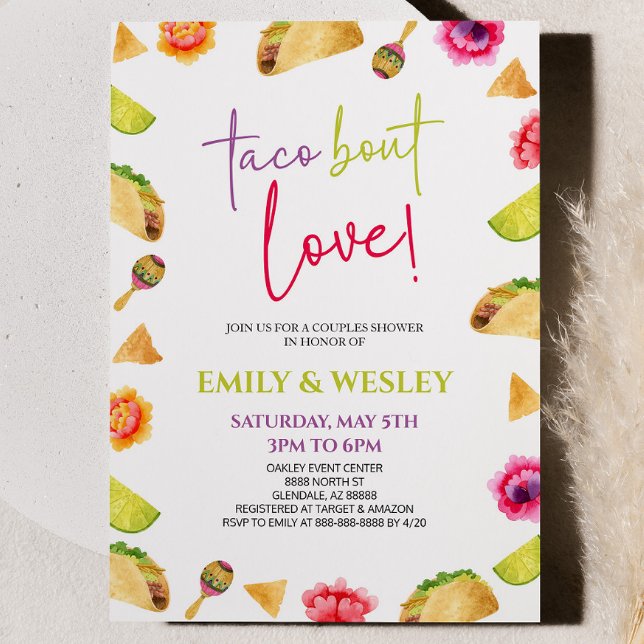 Taco Bout Love! Fiesta Wedding Couples Shower Invitation (Creator Uploaded)