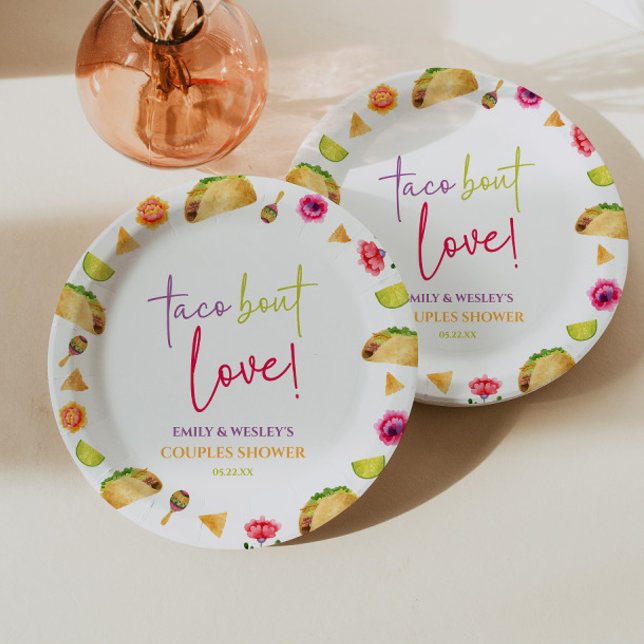 Taco Bout Love! Fiesta Wedding Couples Shower Paper Plate (Creator Uploaded)