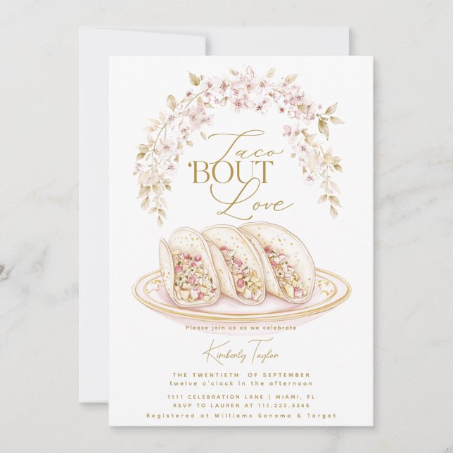Taco Bout Love Floral Bridal Shower Fiesta Invitation (Front)