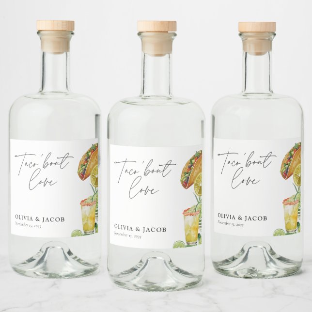 Taco bout Love Mexican Couples Shower Liquor Bottle Label (Bottles)