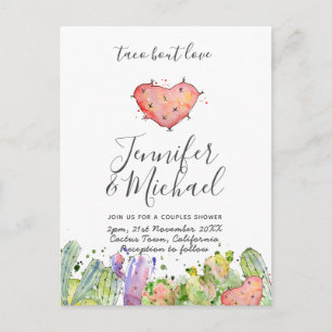 Taco Bout Love - Modern Fun Fiesta Wedding Invites Postcard