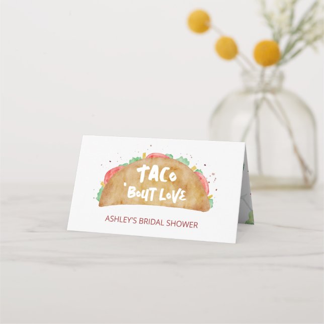 Taco 'Bout Love Wedding Bridal Shower Fiesta Place Card (Front)