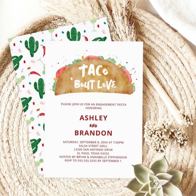 Taco 'Bout Love Wedding Engagement Party Fiesta Invitation (Creator Uploaded)