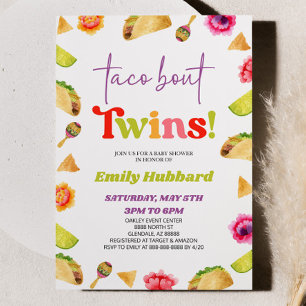 Taco Bout Twins! Fiesta Baby Shower Invitation